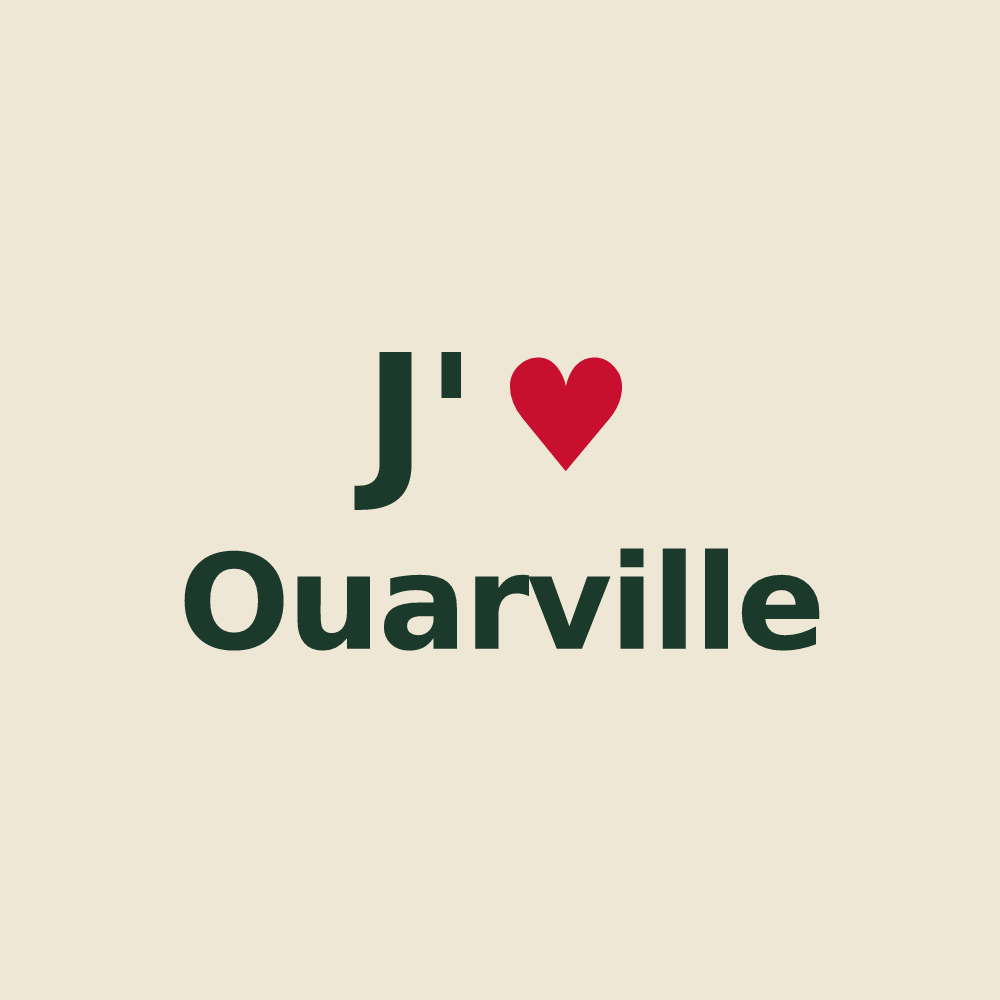 Tote bag personnalisé Ouarville — design J'aime Ouarville