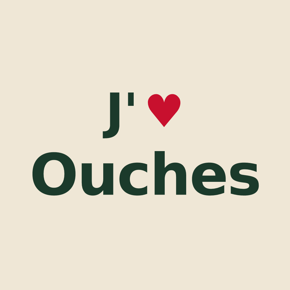Tote bag personnalisé Ouches — design J'aime Ouches