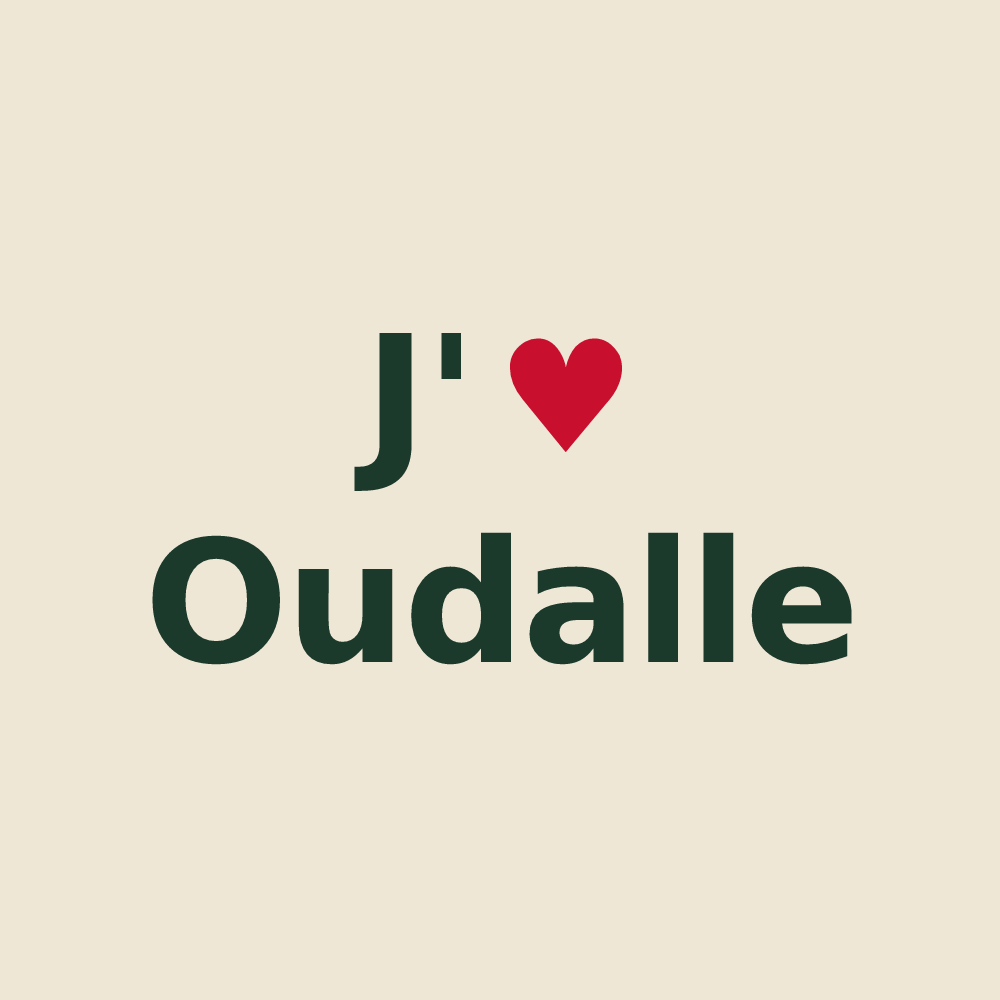 Tote bag personnalisé Oudalle — design J'aime Oudalle