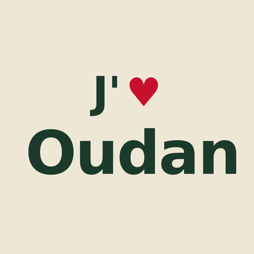 Tote bag personnalisé Oudan — design J'aime Oudan