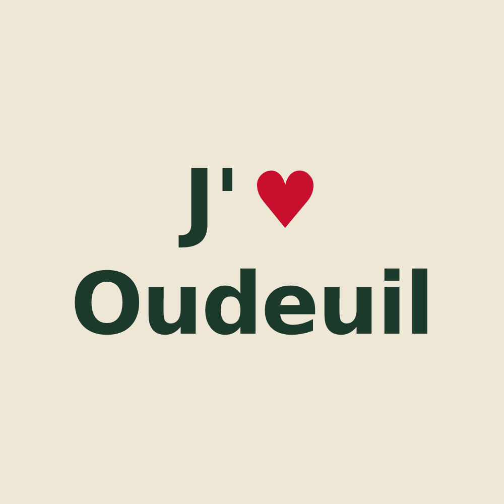 Tote bag personnalisé Oudeuil — design J'aime Oudeuil