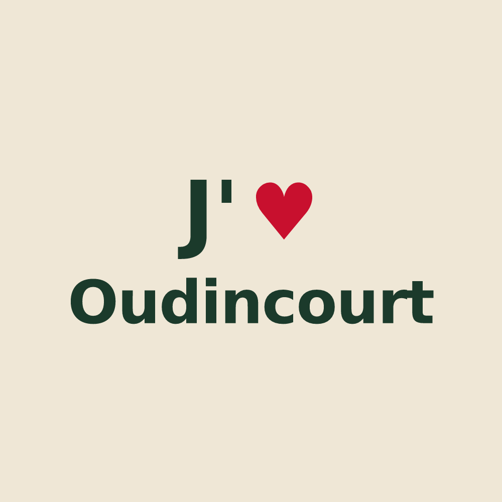 Tote bag personnalisé Oudincourt — design J'aime Oudincourt