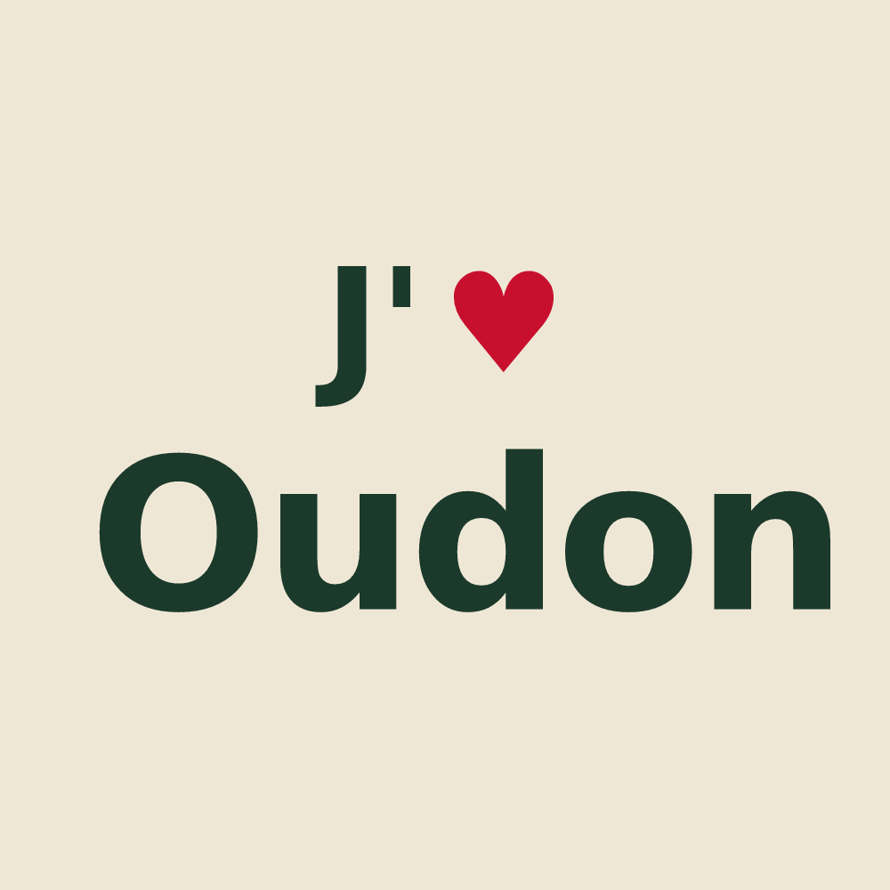 Tote bag personnalisé Oudon — design J'aime Oudon