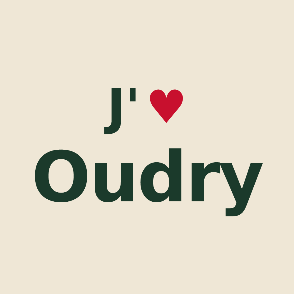 Tote bag personnalisé Oudry — design « J'aime Oudry » imprimé sur le tote bag