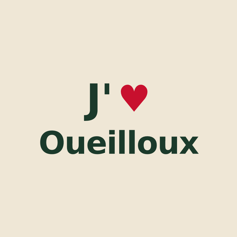 Tote bag personnalisé Oueilloux — design J'aime Oueilloux