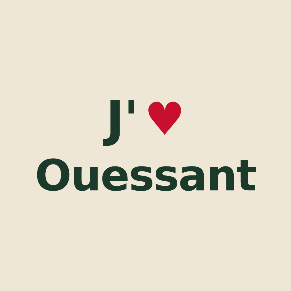 Tote bag personnalisé Ouessant — design J'aime Ouessant