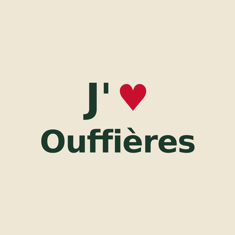 Tote bag personnalisé Ouffières — design J'aime Ouffières