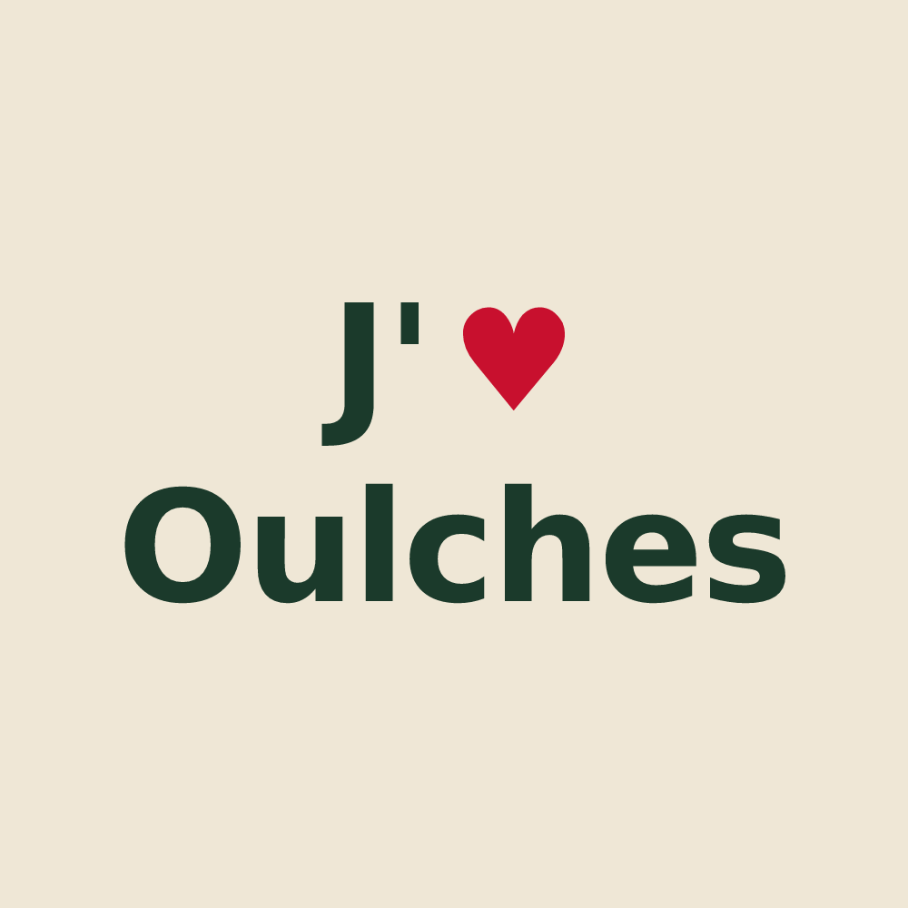 Tote bag personnalisé Oulches — design J'aime Oulches