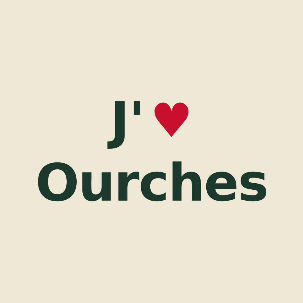 Tote bag personnalisé Ourches — design J'aime Ourches