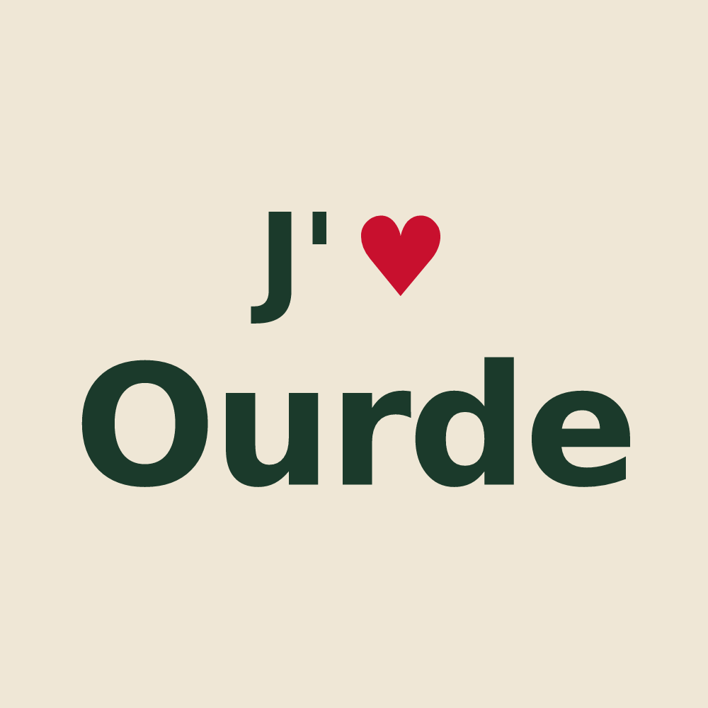 Tote bag personnalisé Ourde — design « J'aime Ourde » imprimé sur le tote bag