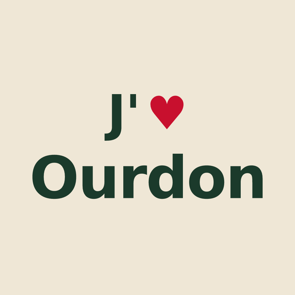 Tote bag personnalisé Ourdon — design J'aime Ourdon