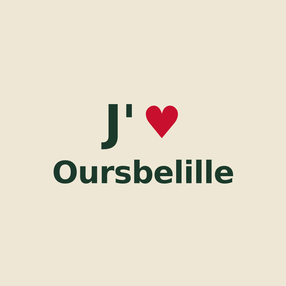 Tote bag personnalisé Oursbelille — design J'aime Oursbelille