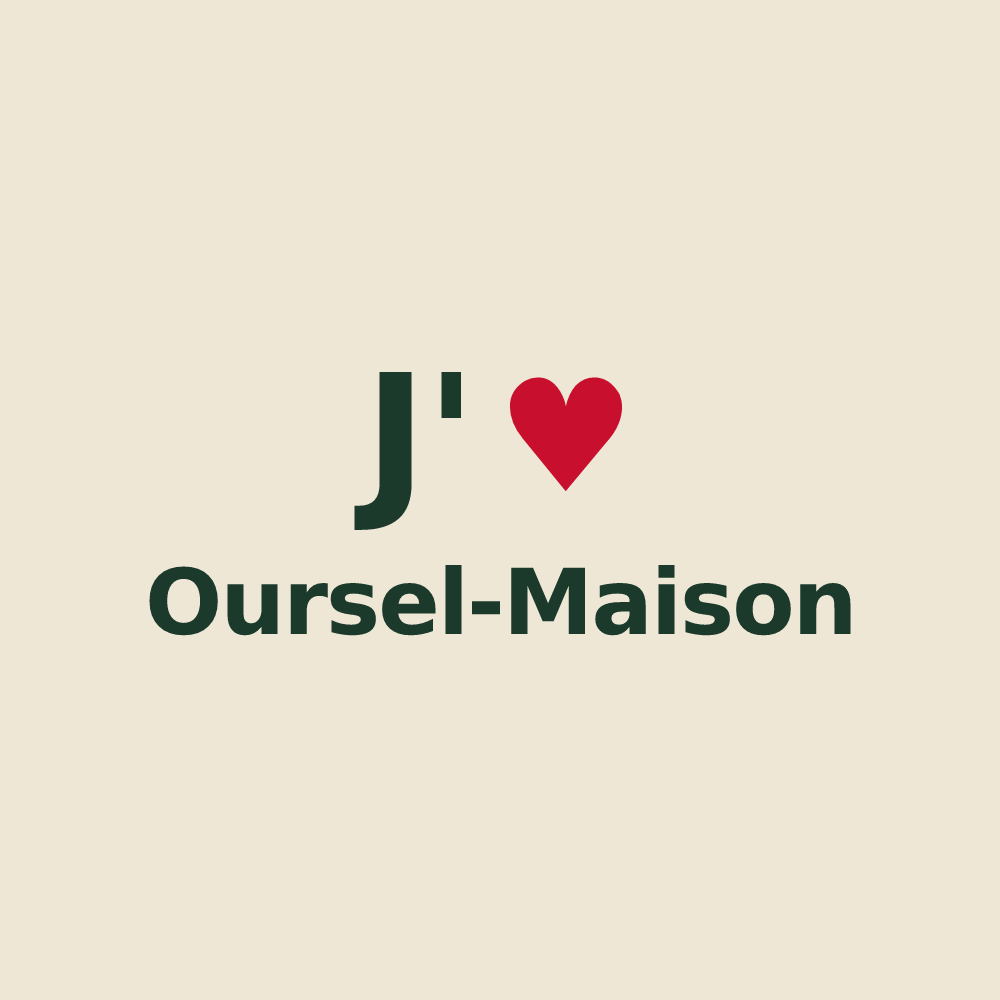 Tote bag personnalisé Oursel-Maison — design J'aime Oursel-Maison