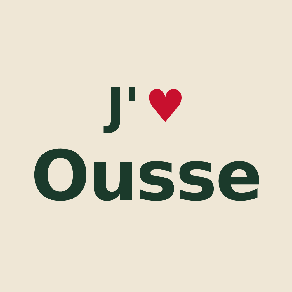 Tote bag personnalisé Ousse — design J'aime Ousse