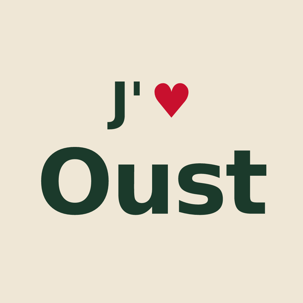 Tote bag personnalisé Oust — design J'aime Oust