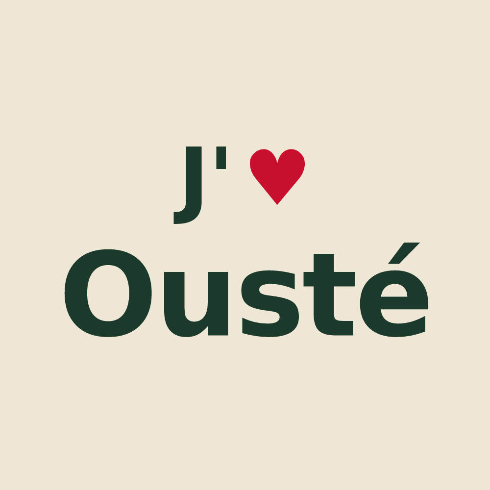 Tote bag personnalisé Ousté — design J'aime Ousté
