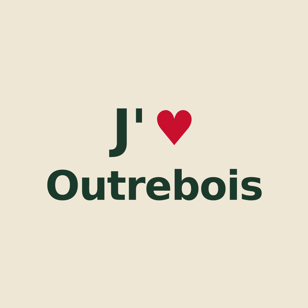Tote bag personnalisé Outrebois — design J'aime Outrebois