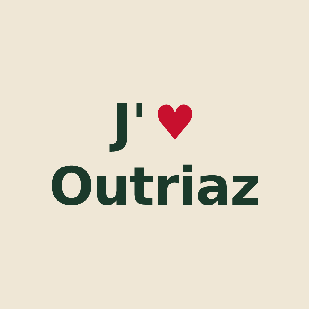 Tote bag personnalisé Outriaz — design J'aime Outriaz