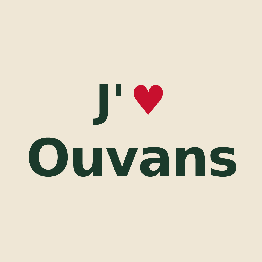 Tote bag personnalisé Ouvans — design J'aime Ouvans