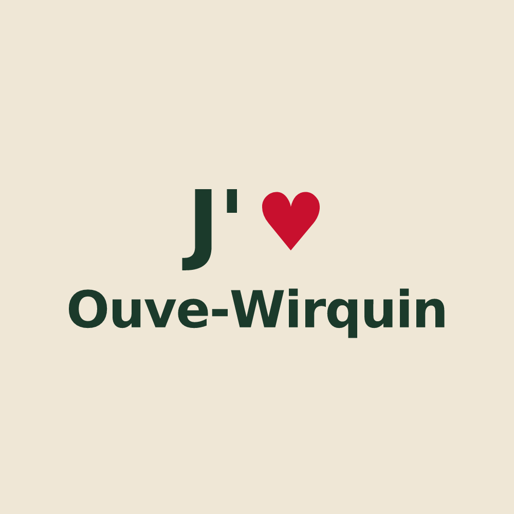 Tote bag personnalisé Ouve-Wirquin — design J'aime Ouve-Wirquin