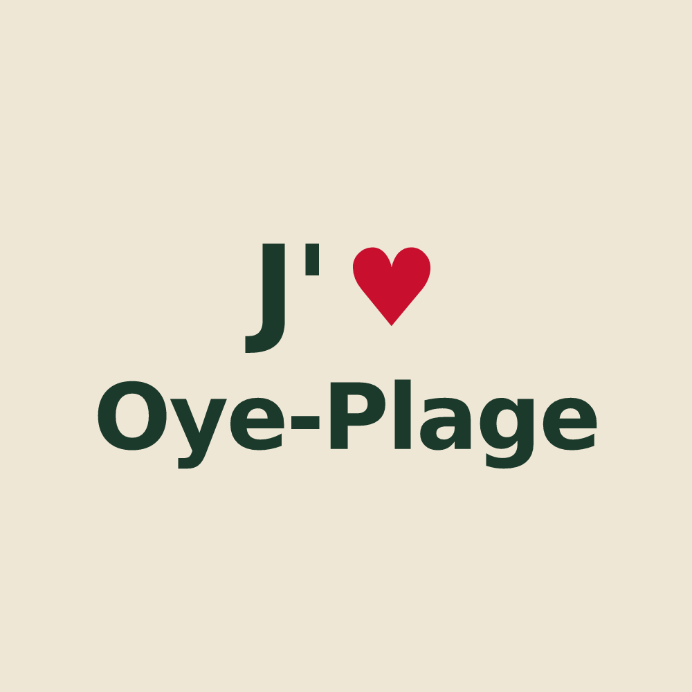 Tote bag personnalisé Oye-Plage — design J'aime Oye-Plage