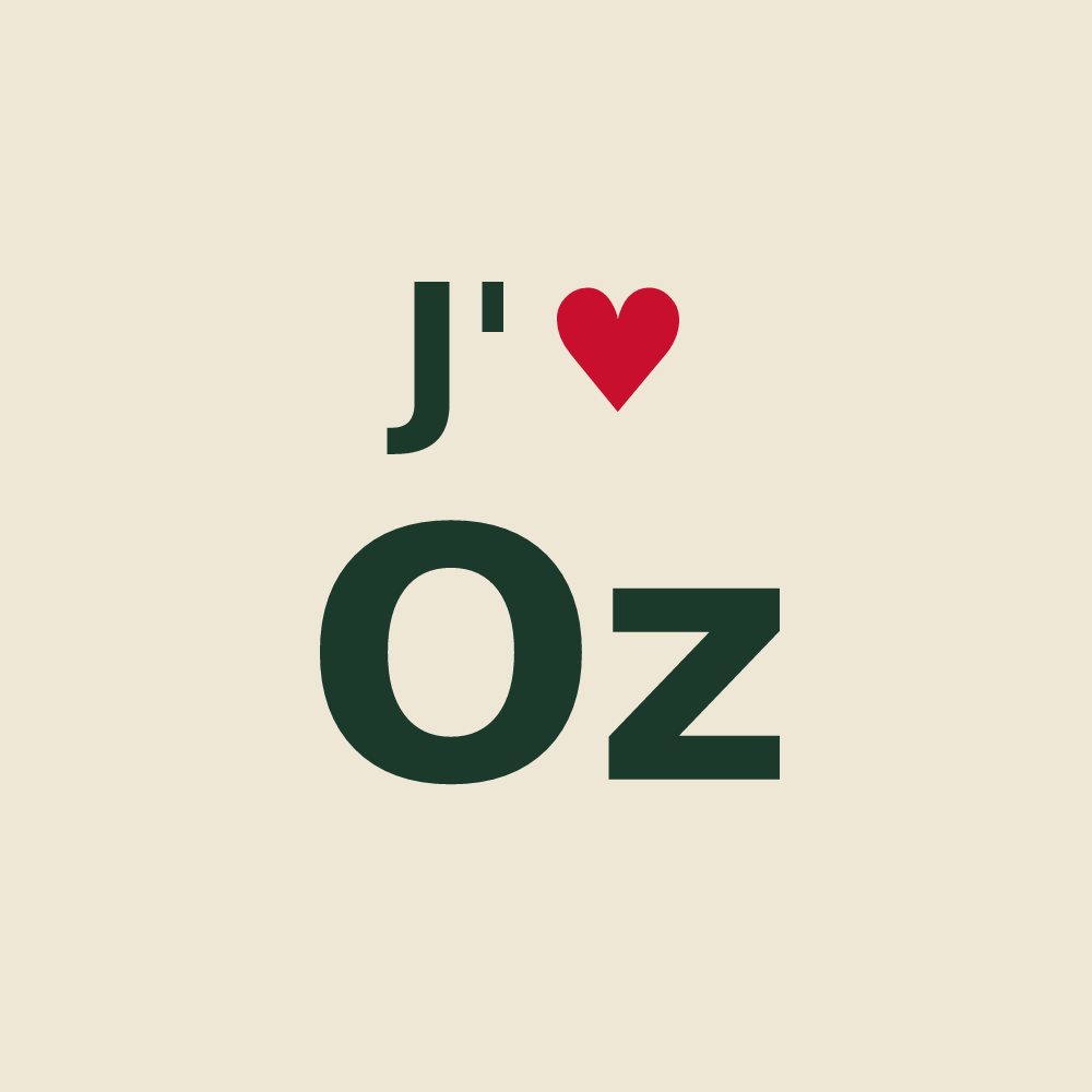 Tote bag personnalisé Oz — design J'aime Oz