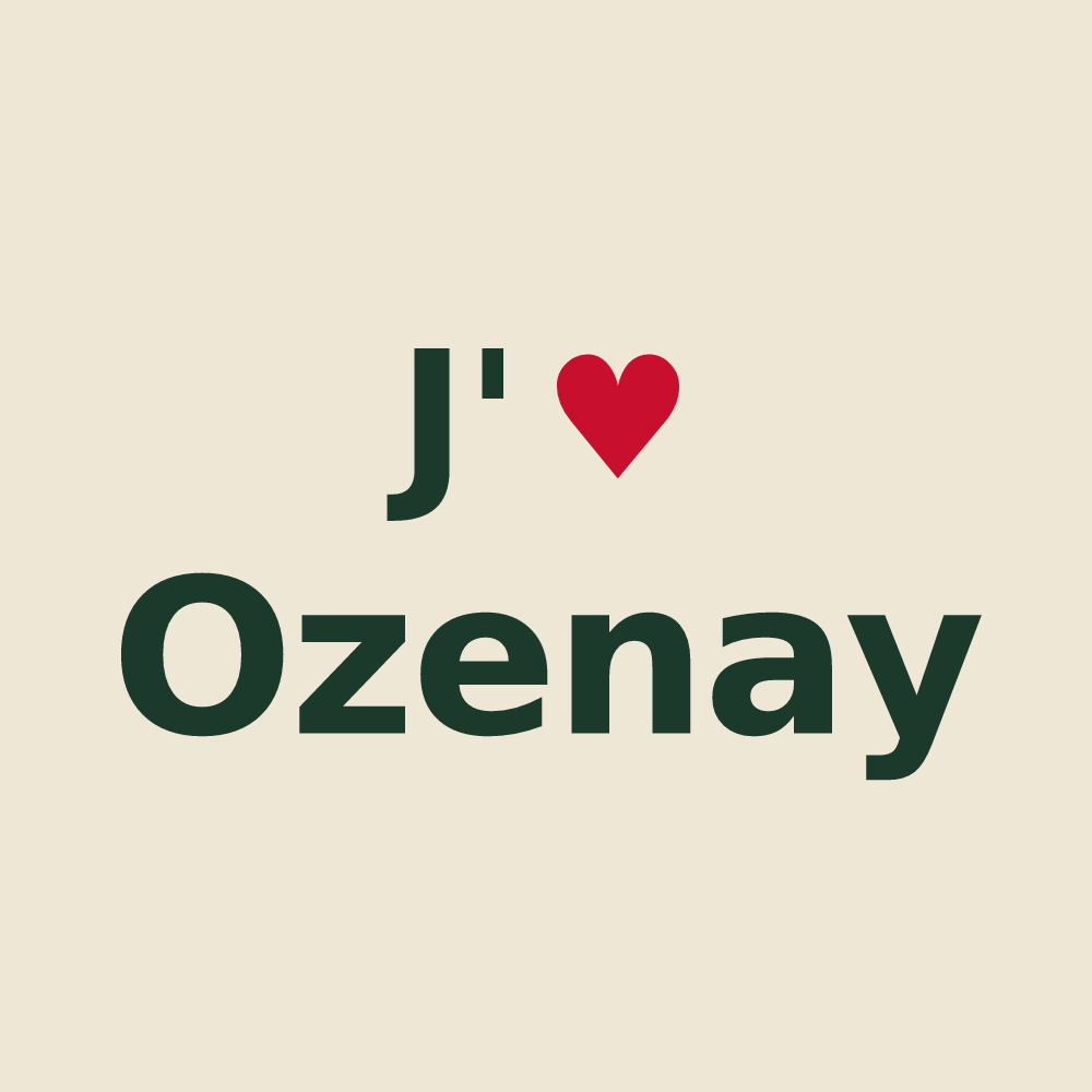 Tote bag personnalisé Ozenay — design J'aime Ozenay