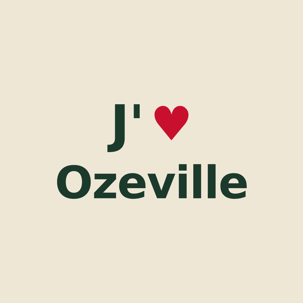 Tote bag personnalisé Ozeville — design J'aime Ozeville