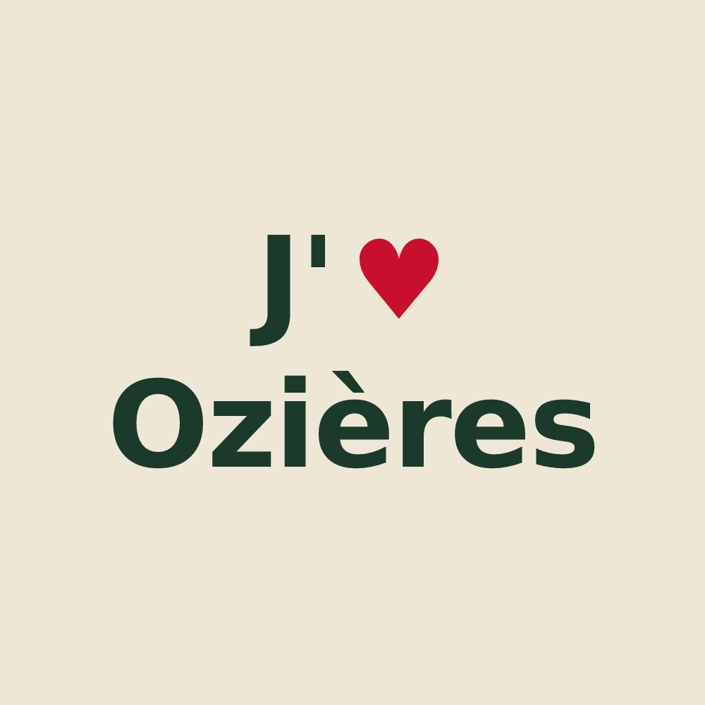 Tote bag personnalisé Ozières — design J'aime Ozières