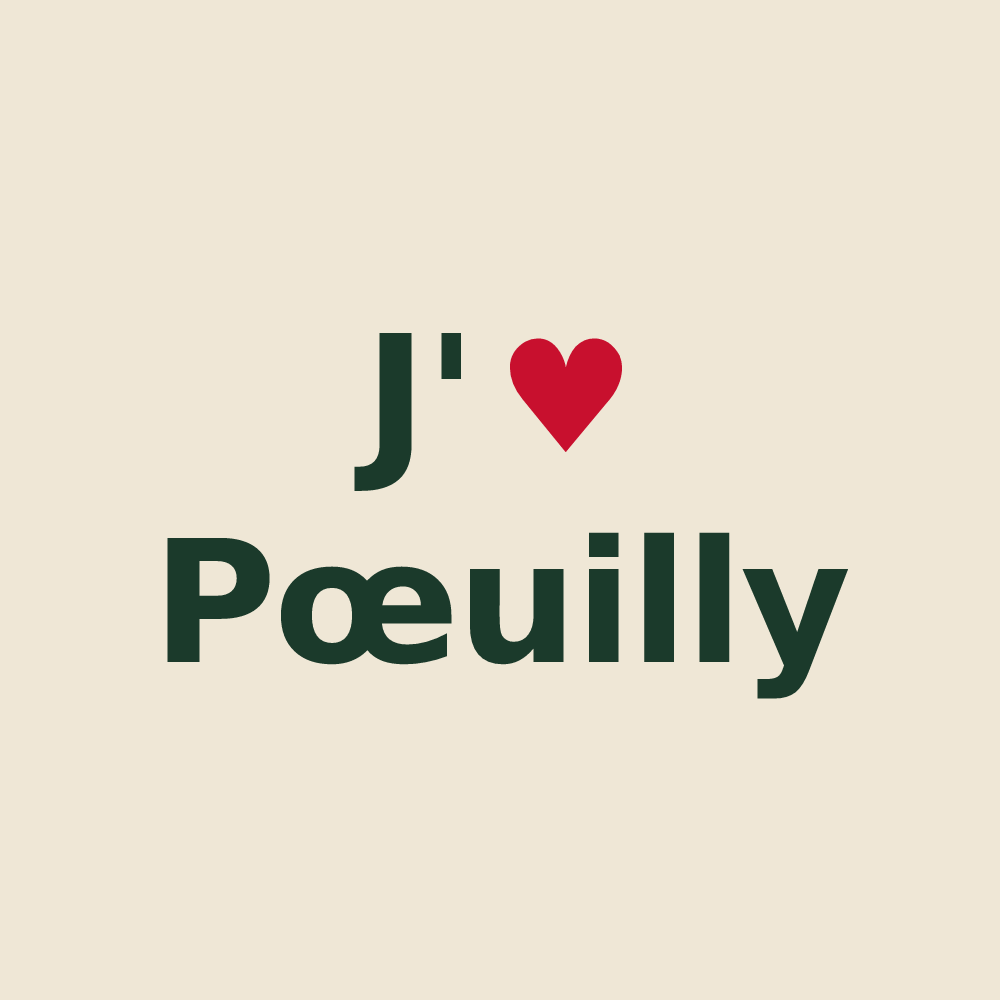 Tote bag personnalisé Pœuilly — design J'aime Pœuilly