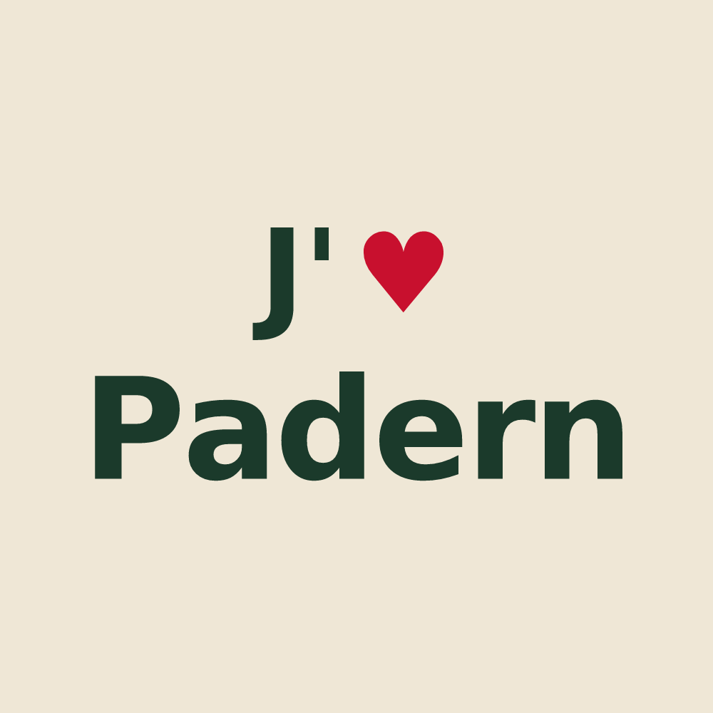 Tote bag personnalisé Padern — design J'aime Padern
