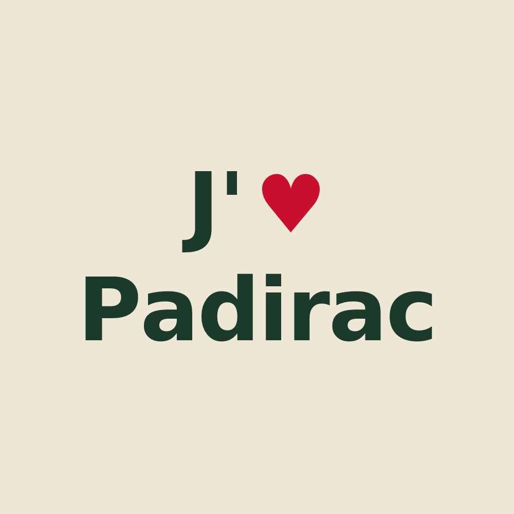 Tote bag personnalisé Padirac — design J'aime Padirac