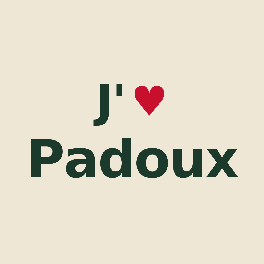 Tote bag personnalisé Padoux — design J'aime Padoux