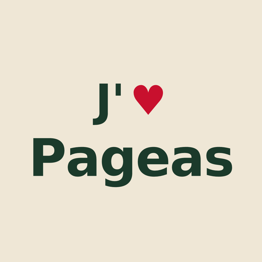 Tote bag personnalisé Pageas — design J'aime Pageas