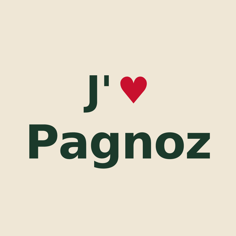 Tote bag personnalisé Pagnoz — design J'aime Pagnoz