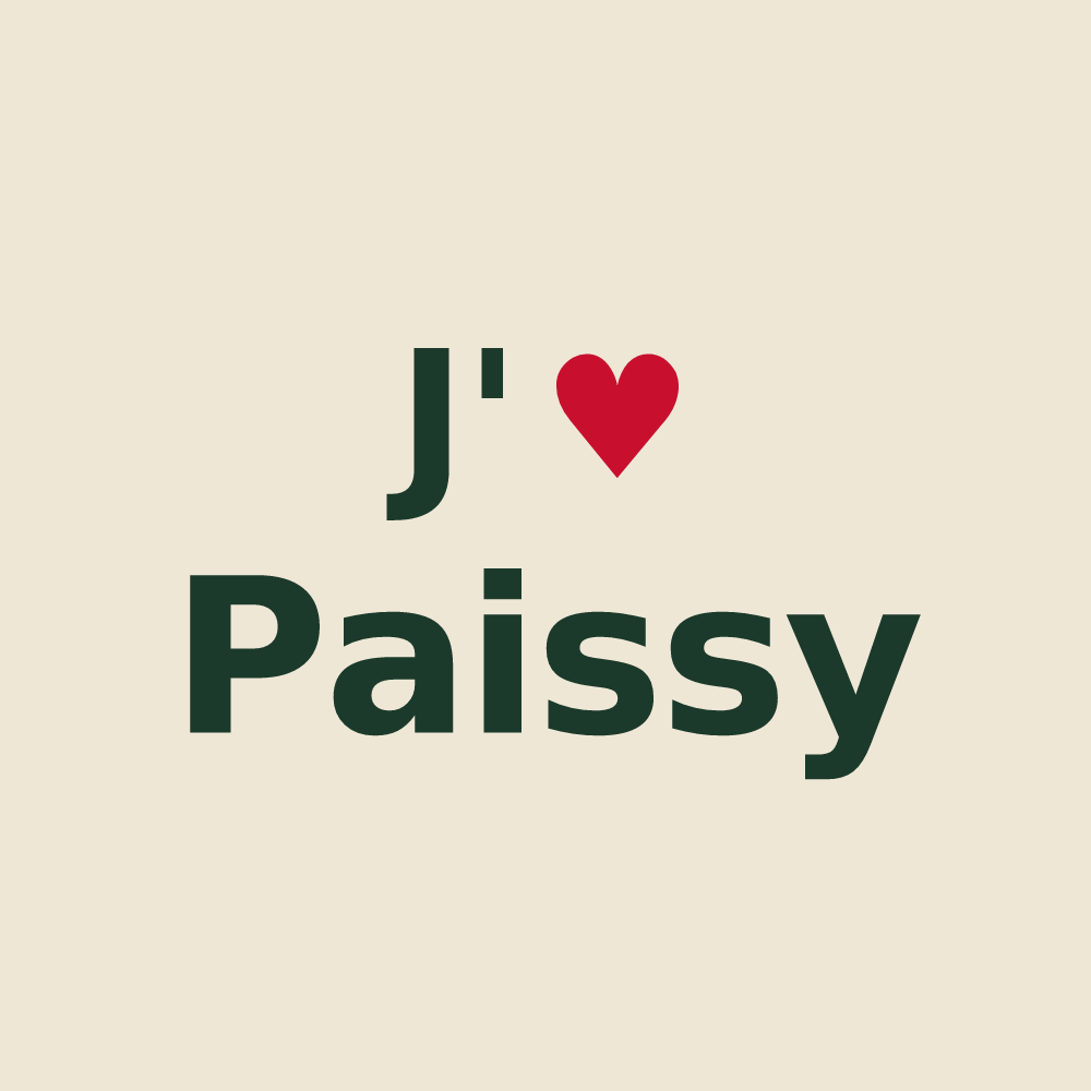 Tote bag personnalisé Paissy — design J'aime Paissy