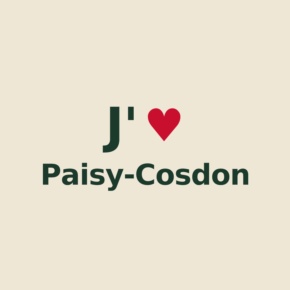 Tote bag personnalisé Paisy-Cosdon — design J'aime Paisy-Cosdon
