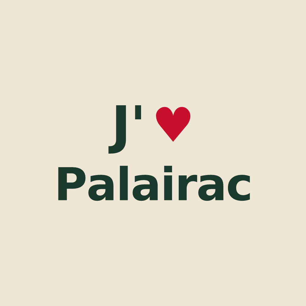 Tote bag personnalisé Palairac — design J'aime Palairac