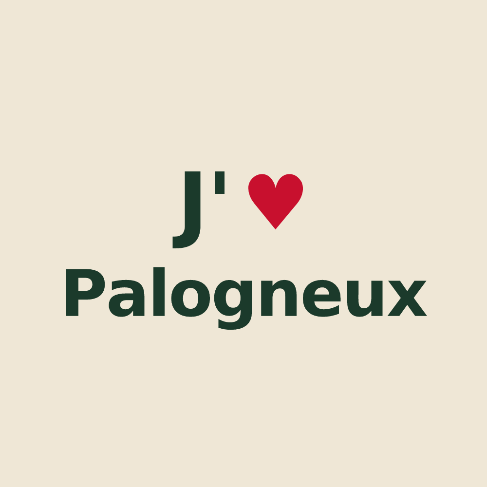 Tote bag personnalisé Palogneux — design « J'aime Palogneux » imprimé sur le tote bag