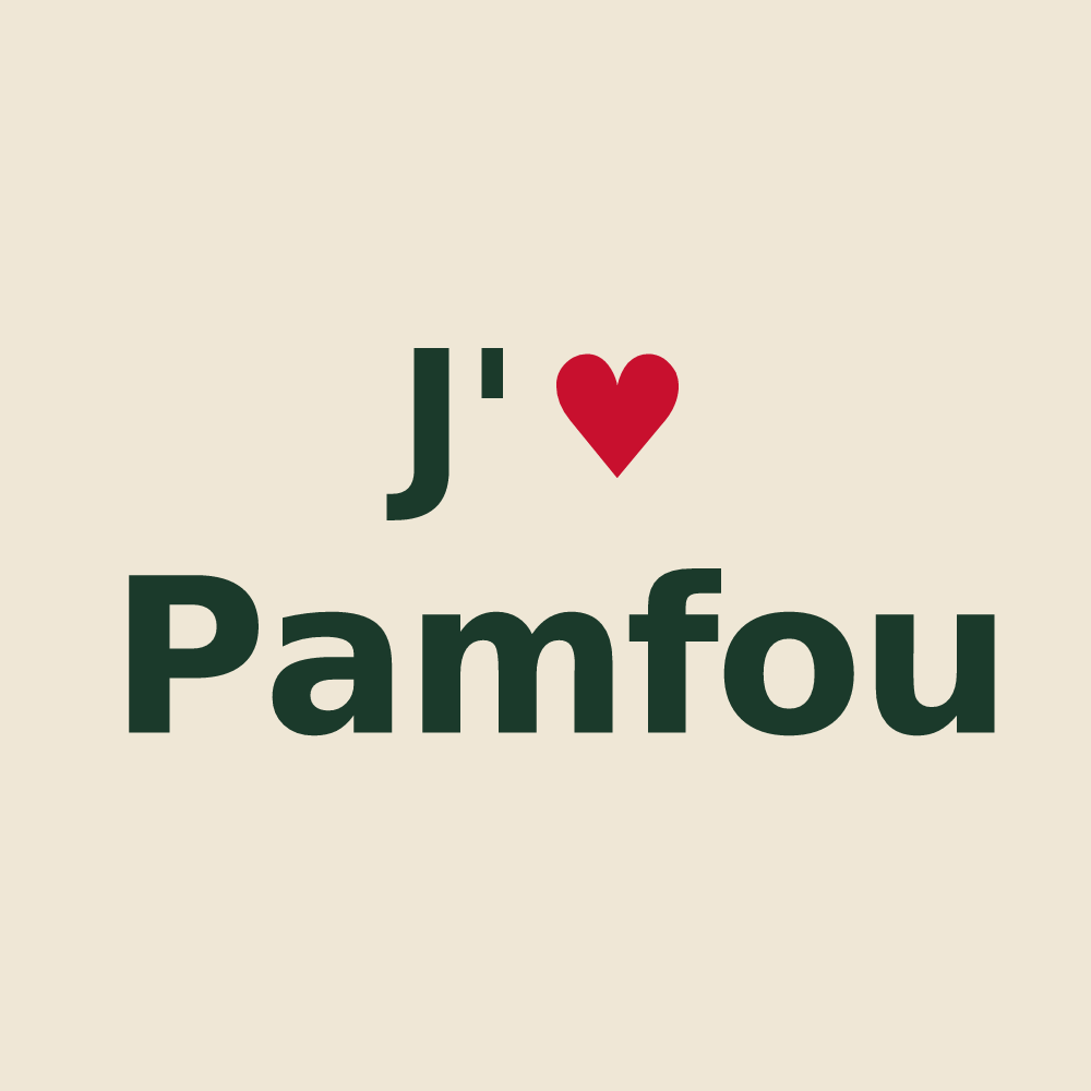 Tote bag personnalisé Pamfou — design J'aime Pamfou