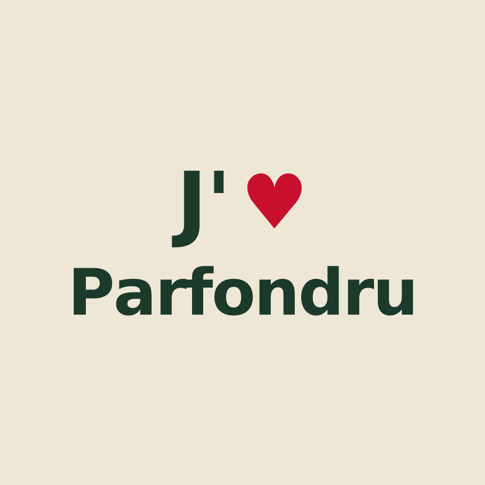 Tote bag personnalisé Parfondru — design « J'aime Parfondru » imprimé sur le tote bag