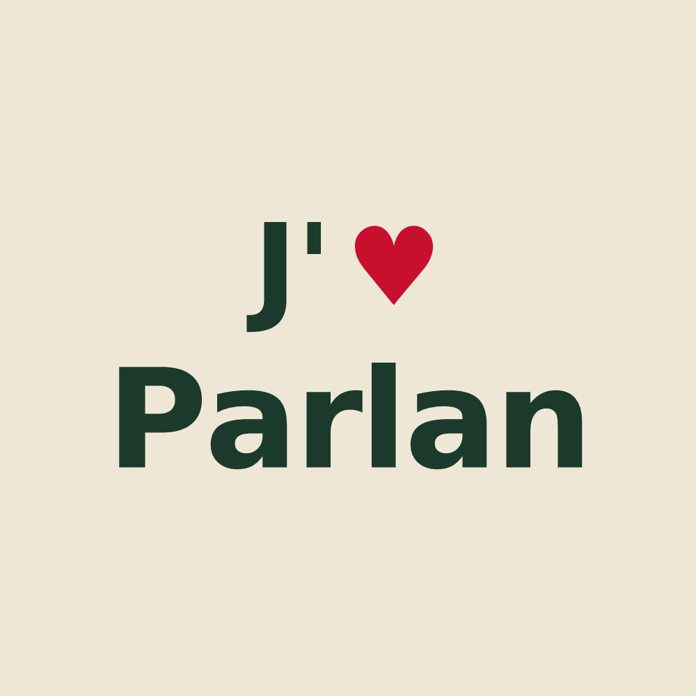 Tote bag personnalisé Parlan — design J'aime Parlan