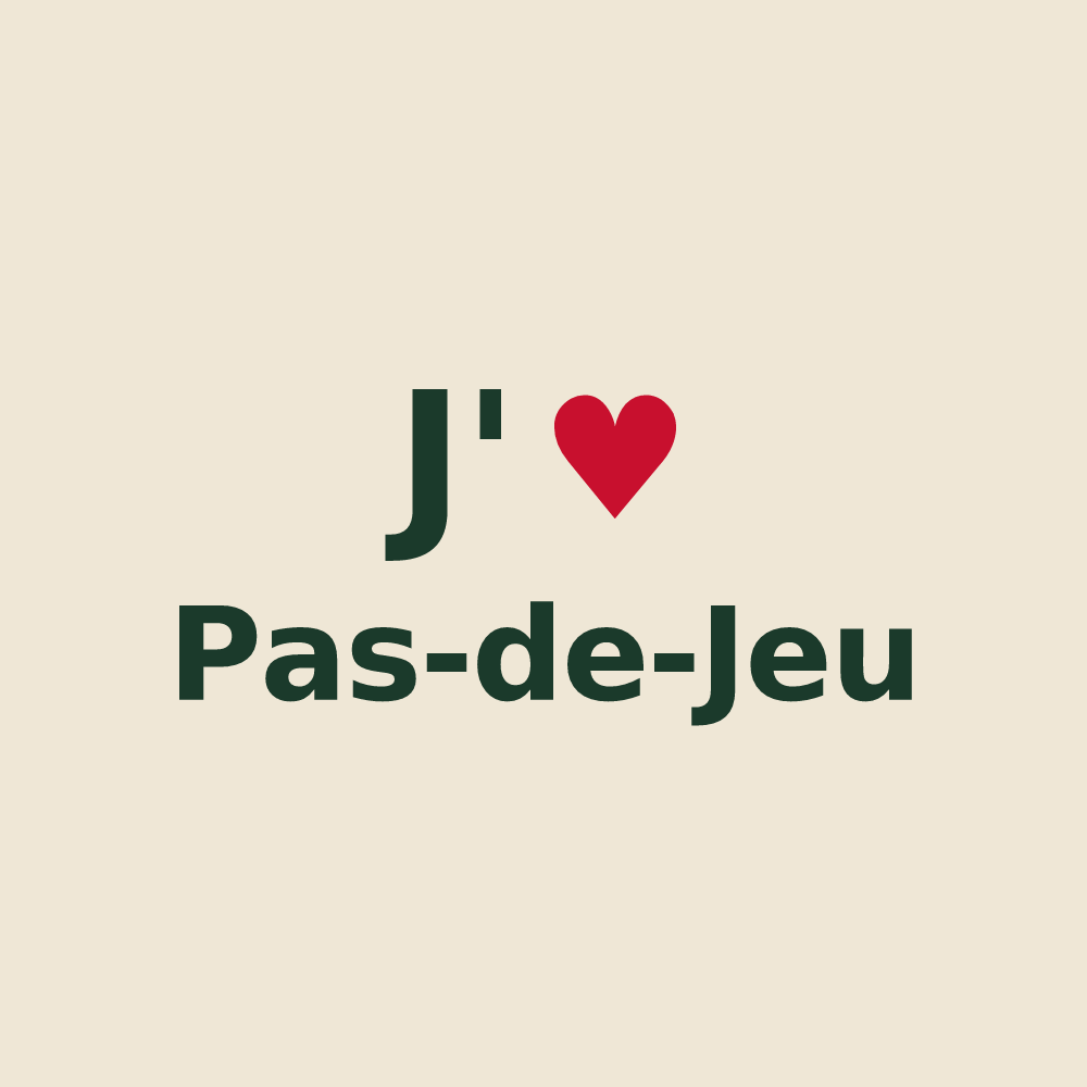 Tote bag personnalisé Pas-de-Jeu — design J'aime Pas-de-Jeu
