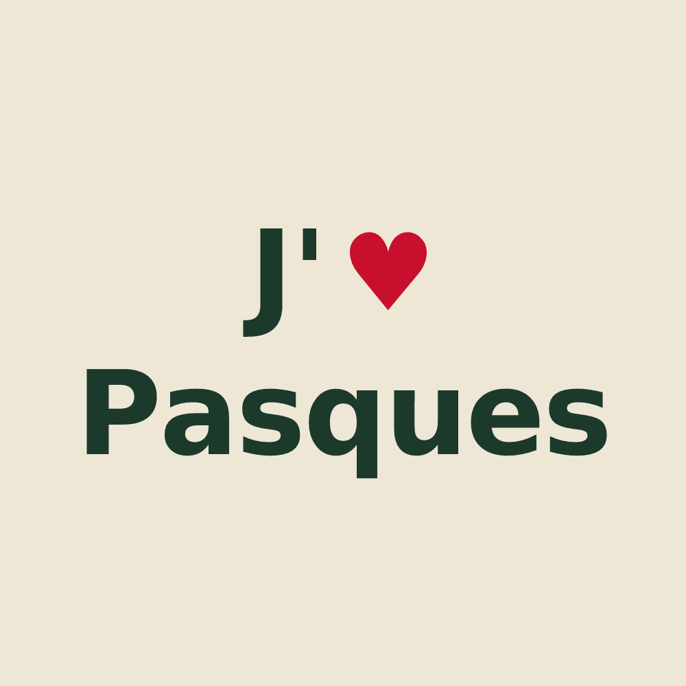 Tote bag personnalisé Pasques — design J'aime Pasques
