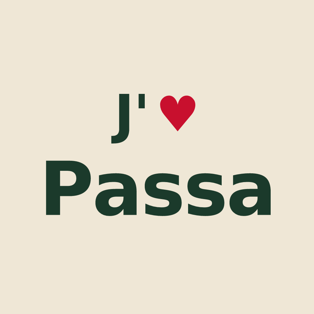 Tote bag personnalisé Passa — design J'aime Passa