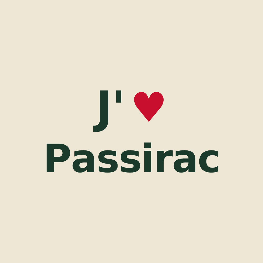 Tote bag personnalisé Passirac — design J'aime Passirac