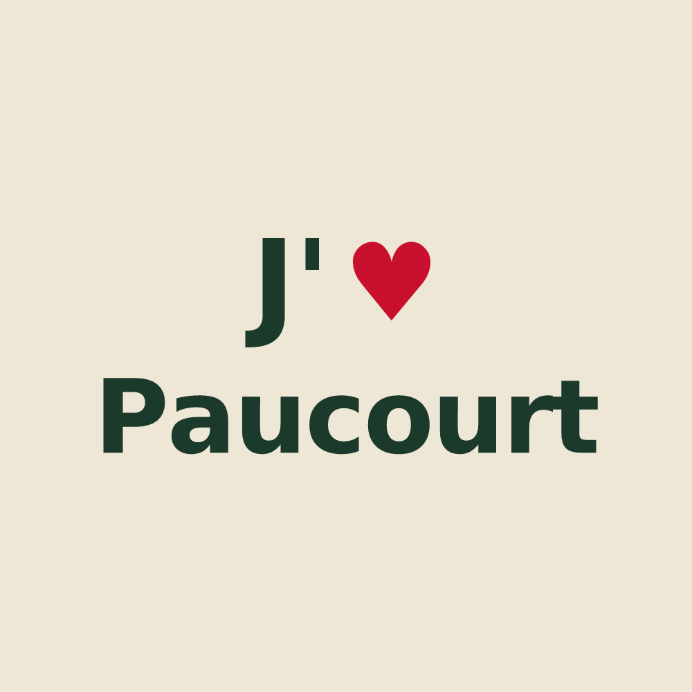 Tote bag personnalisé Paucourt — design J'aime Paucourt