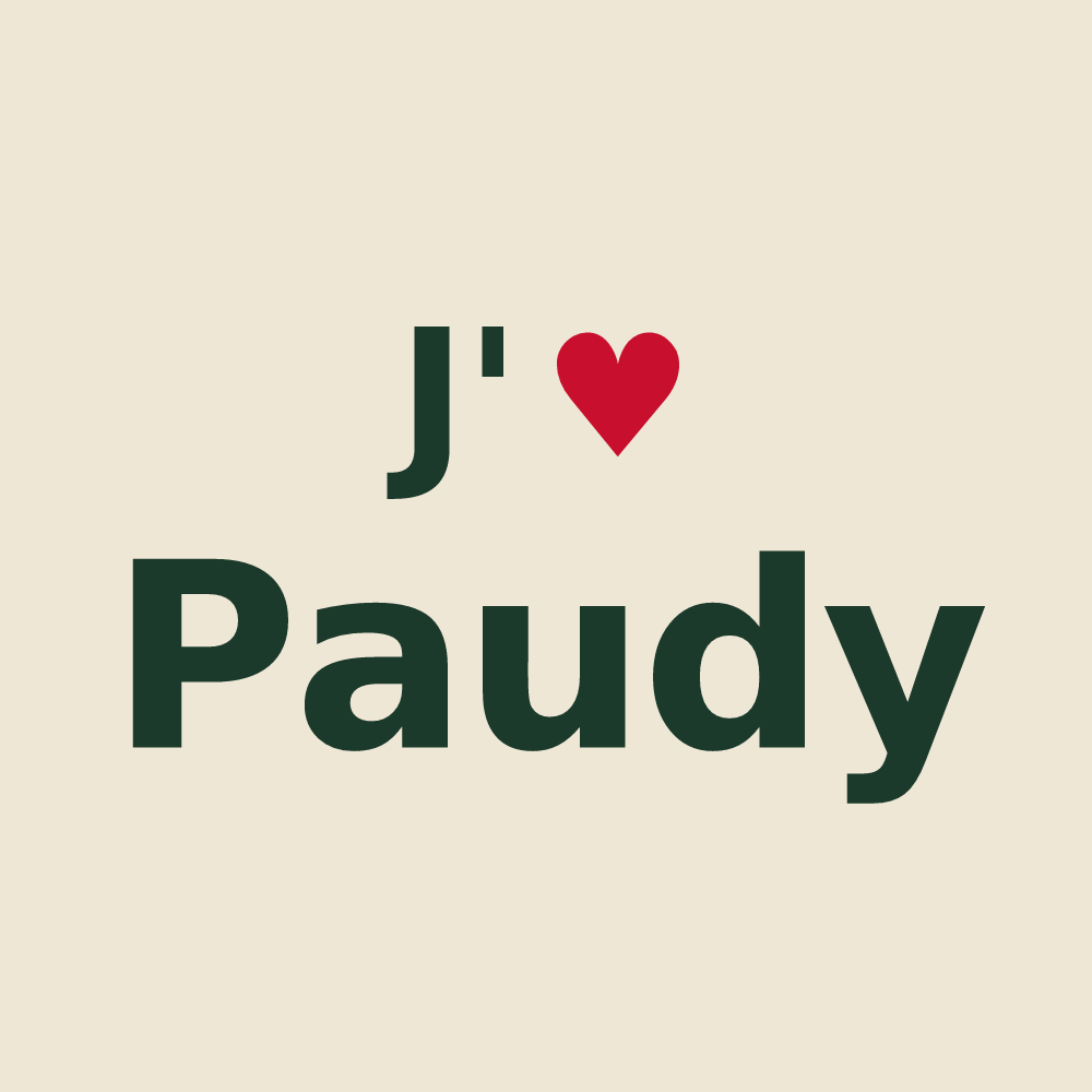 Tote bag personnalisé Paudy — design J'aime Paudy