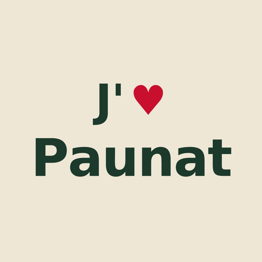 Tote bag personnalisé Paunat — design J'aime Paunat
