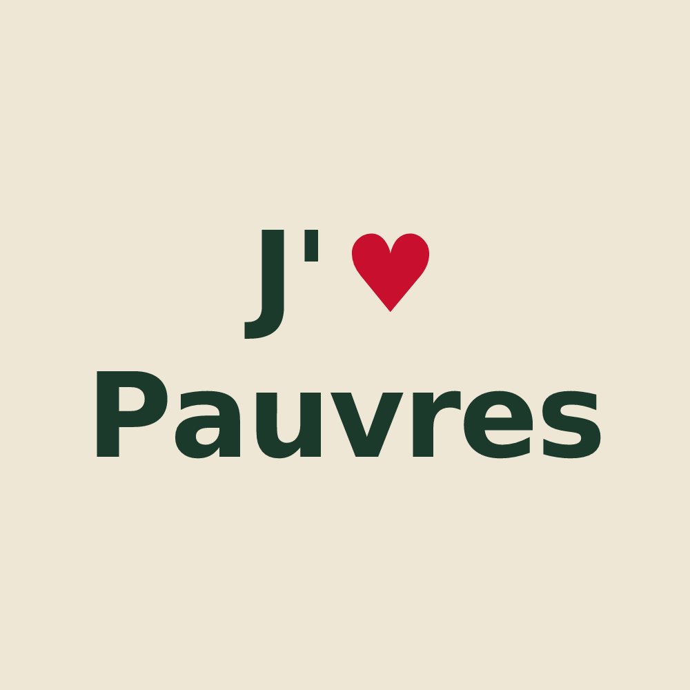 Tote bag personnalisé Pauvres — design J'aime Pauvres